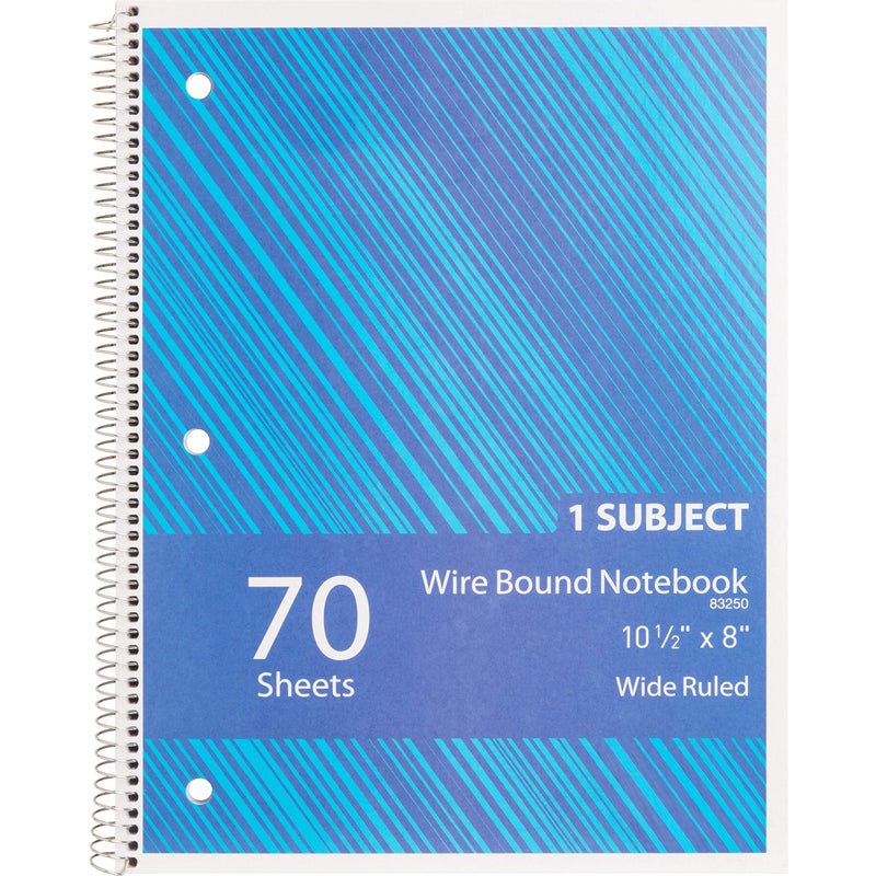 Manaloom Spiral Notebook, 1-Subject College Ruled 70 Sheets, Spiral Bound School Note books, Lined Paper, Home School Supplies for College Students & K-12, 10 1/2" x 8â€, Assorted Colors - 6 Pack - Image 4